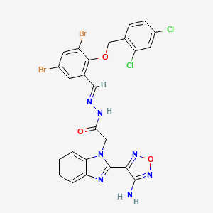 2-[2-(4-amino-1,2,5-oxadiazol-3-yl)-1H-benzimidazol-1-yl]-N'-[(E)-{3,5-dibromo-2-[(2,4-dichlorobenzyl)oxy]phenyl}methylidene]acetohydrazide