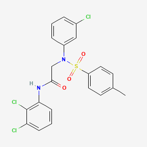 molecular formula C21H17Cl3N2O3S B11529455 2-[N-(3-Chlorophenyl)4-methylbenzenesulfonamido]-N-(2,3-dichlorophenyl)acetamide 