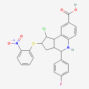 1-chloro-4-(4-fluorophenyl)-2-[(2-nitrophenyl)sulfanyl]-2,3,3a,4,5,9b-hexahydro-1H-cyclopenta[c]quinoline-8-carboxylic acid