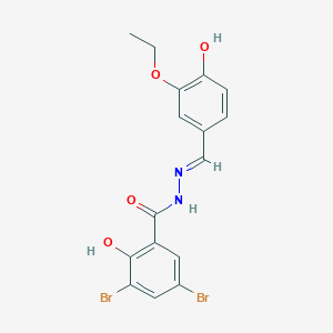 3,5-dibromo-N'-[(E)-(3-ethoxy-4-hydroxyphenyl)methylidene]-2-hydroxybenzohydrazide