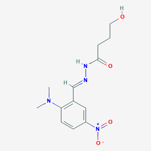 molecular formula C13H18N4O4 B11529512 N'-[(E)-[2-(Dimethylamino)-5-nitrophenyl]methylidene]-4-hydroxybutanehydrazide 