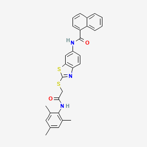 N-[2-({2-oxo-2-[(2,4,6-trimethylphenyl)amino]ethyl}sulfanyl)-1,3-benzothiazol-6-yl]naphthalene-1-carboxamide