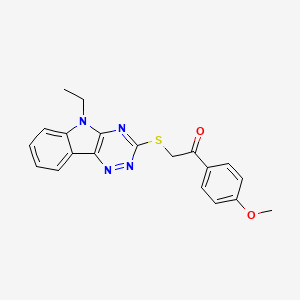 2-[(5-ethyl-5H-[1,2,4]triazino[5,6-b]indol-3-yl)sulfanyl]-1-(4-methoxyphenyl)ethanone