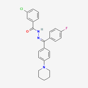 3-Chloro-N'-[(Z)-(4-fluorophenyl)[4-(piperidin-1-YL)phenyl]methylidene]benzohydrazide