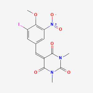 5-[(3-Iodo-4-methoxy-5-nitrophenyl)methylidene]-1,3-dimethyl-1,3-diazinane-2,4,6-trione