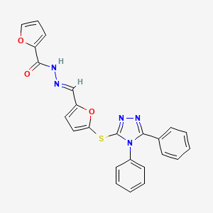 N'-[(E)-{5-[(4,5-diphenyl-4H-1,2,4-triazol-3-yl)sulfanyl]furan-2-yl}methylidene]furan-2-carbohydrazide