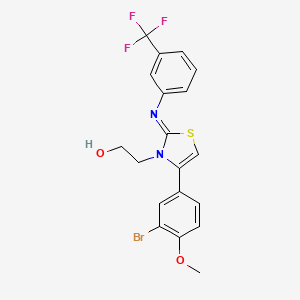 molecular formula C19H16BrF3N2O2S B11529591 2-[(2Z)-4-(3-bromo-4-methoxyphenyl)-2-{[3-(trifluoromethyl)phenyl]imino}-1,3-thiazol-3(2H)-yl]ethanol 