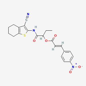 1-[(3-cyano-4,5,6,7-tetrahydro-1-benzothiophen-2-yl)amino]-1-oxobutan-2-yl (2E)-3-(4-nitrophenyl)prop-2-enoate