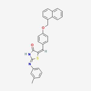 (5E)-2-(3-methylanilino)-5-[[4-(naphthalen-1-ylmethoxy)phenyl]methylidene]-1,3-thiazol-4-one