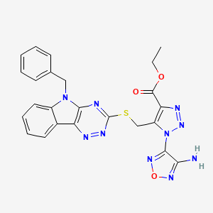 Ethyl 1-(4-amino-1,2,5-oxadiazol-3-YL)-5-[({5-benzyl-5H-[1,2,4]triazino[5,6-B]indol-3-YL}sulfanyl)methyl]-1H-1,2,3-triazole-4-carboxylate