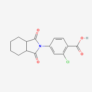 molecular formula C15H14ClNO4 B11529647 2-chloro-4-(1,3-dioxooctahydro-2H-isoindol-2-yl)benzoic acid 