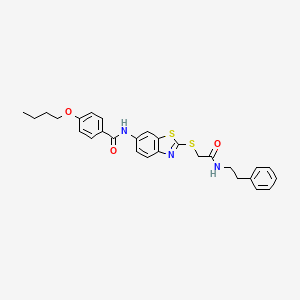 4-butoxy-N-[2-({2-oxo-2-[(2-phenylethyl)amino]ethyl}sulfanyl)-1,3-benzothiazol-6-yl]benzamide