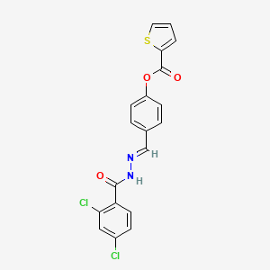 4-[(E)-{2-[(2,4-dichlorophenyl)carbonyl]hydrazinylidene}methyl]phenyl thiophene-2-carboxylate