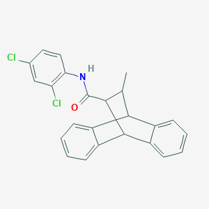 molecular formula C24H19Cl2NO B11529692 N-(2,4-dichlorophenyl)-12-methyl-9,10-dihydro-9,10-ethanoanthracene-11-carboxamide 