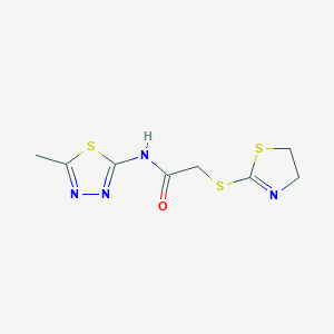 2-(4,5-dihydro-1,3-thiazol-2-ylsulfanyl)-N-(5-methyl-1,3,4-thiadiazol-2-yl)acetamide