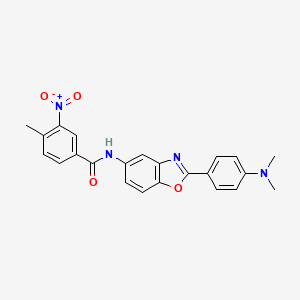 molecular formula C23H20N4O4 B11529764 N-{2-[4-(dimethylamino)phenyl]-1,3-benzoxazol-5-yl}-4-methyl-3-nitrobenzamide 