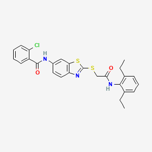 2-chloro-N-[2-({2-[(2,6-diethylphenyl)amino]-2-oxoethyl}sulfanyl)-1,3-benzothiazol-6-yl]benzamide