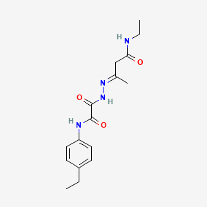 molecular formula C16H22N4O3 B11529817 (3E)-N-ethyl-3-{[[(4-ethylphenyl)amino](oxo)acetyl]hydrazono}butanamide 