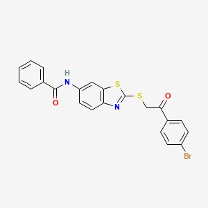 N-(2-{[2-(4-bromophenyl)-2-oxoethyl]sulfanyl}-1,3-benzothiazol-6-yl)benzamide