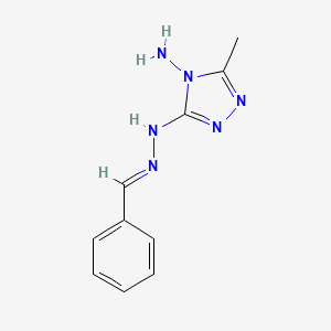 molecular formula C10H12N6 B11529835 3-[(2E)-2-benzylidenehydrazinyl]-5-methyl-4H-1,2,4-triazol-4-amine 