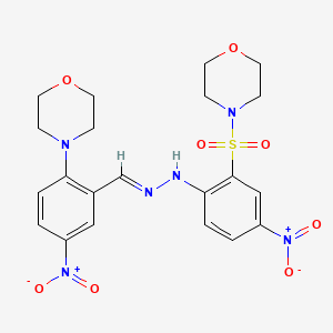 molecular formula C21H24N6O8S B11529845 4-[(2-{(2E)-2-[2-(morpholin-4-yl)-5-nitrobenzylidene]hydrazinyl}-5-nitrophenyl)sulfonyl]morpholine 