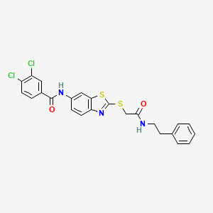 3,4-dichloro-N-[2-({2-oxo-2-[(2-phenylethyl)amino]ethyl}sulfanyl)-1,3-benzothiazol-6-yl]benzamide