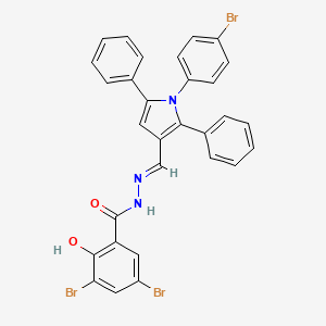 3,5-Dibromo-N'-[(E)-[1-(4-bromophenyl)-2,5-diphenyl-1H-pyrrol-3-YL]methylidene]-2-hydroxybenzohydrazide