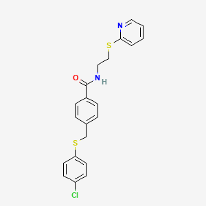 4-{[(4-chlorophenyl)sulfanyl]methyl}-N-[2-(pyridin-2-ylsulfanyl)ethyl]benzamide