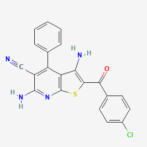 3,6-Diamino-2-(4-chlorobenzoyl)-4-phenylthieno[2,3-b]pyridine-5-carbonitrile