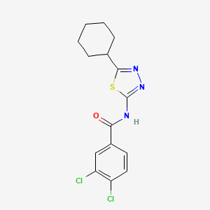 3,4-dichloro-N-(5-cyclohexyl-1,3,4-thiadiazol-2-yl)benzamide