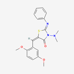 (2Z,5E)-5-(2,5-dimethoxybenzylidene)-3-(dimethylamino)-2-(phenylimino)-1,3-thiazolidin-4-one