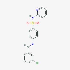 4-{[(E)-(3-chlorophenyl)methylidene]amino}-N-(pyridin-2-yl)benzenesulfonamide