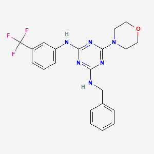 N-benzyl-6-(morpholin-4-yl)-N'-[3-(trifluoromethyl)phenyl]-1,3,5-triazine-2,4-diamine