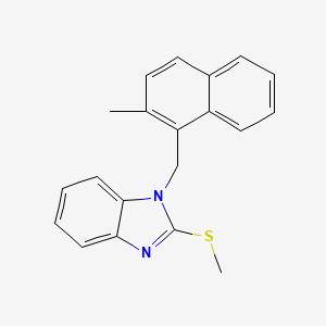 molecular formula C20H18N2S B11529898 1-[(2-Methylnaphthyl)methyl]-2-methylthiobenzimidazole 