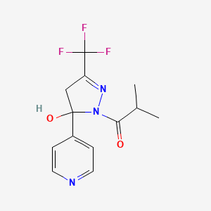 1-(5-Hydroxy-5-pyridin-4-yl-3-trifluoromethyl-4,5-dihydropyrazol-1-yl)-2-methylpropan-1-one