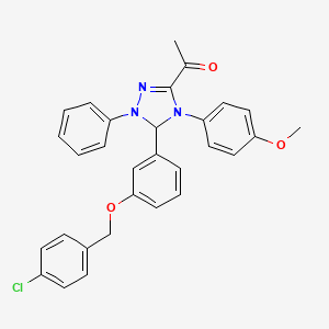 1-[5-{3-[(4-chlorobenzyl)oxy]phenyl}-4-(4-methoxyphenyl)-1-phenyl-4,5-dihydro-1H-1,2,4-triazol-3-yl]ethanone