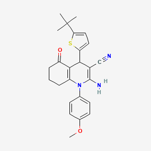 2-Amino-4-(5-tert-butylthiophen-2-yl)-1-(4-methoxyphenyl)-5-oxo-1,4,5,6,7,8-hexahydroquinoline-3-carbonitrile