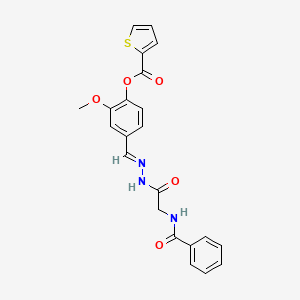 4-{2-[(Benzoylamino)acetyl]carbohydrazonoyl}-2-methoxyphenyl 2-thiophenecarboxylate