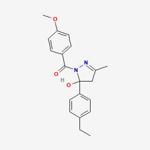 [5-(4-ethylphenyl)-5-hydroxy-3-methyl-4,5-dihydro-1H-pyrazol-1-yl](4-methoxyphenyl)methanone