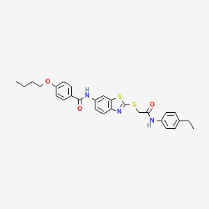 4-butoxy-N-[2-({2-[(4-ethylphenyl)amino]-2-oxoethyl}sulfanyl)-1,3-benzothiazol-6-yl]benzamide