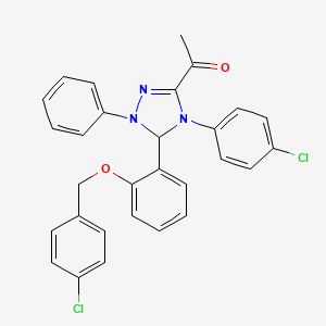 1-[5-{2-[(4-chlorobenzyl)oxy]phenyl}-4-(4-chlorophenyl)-1-phenyl-4,5-dihydro-1H-1,2,4-triazol-3-yl]ethanone