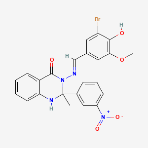 3-[(3-bromo-4-hydroxy-5-methoxybenzylidene)amino]-2-{3-nitrophenyl}-2-methyl-2,3-dihydro-4(1H)-quinazolinone