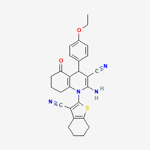 2-Amino-1-(3-cyano-4,5,6,7-tetrahydro-1-benzothiophen-2-yl)-4-(4-ethoxyphenyl)-5-oxo-1,4,5,6,7,8-hexahydroquinoline-3-carbonitrile