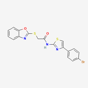 2-(1,3-benzoxazol-2-ylsulfanyl)-N-[4-(4-bromophenyl)-1,3-thiazol-2-yl]acetamide