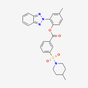 2-(2H-benzotriazol-2-yl)-4-methylphenyl 3-[(4-methylpiperidin-1-yl)sulfonyl]benzoate