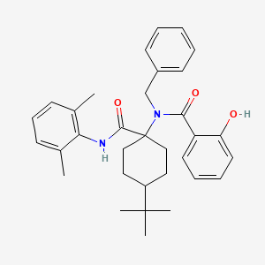 molecular formula C33H40N2O3 B11530081 N-benzyl-N-{4-tert-butyl-1-[(2,6-dimethylphenyl)carbamoyl]cyclohexyl}-2-hydroxybenzamide 