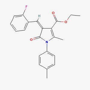 ethyl (4Z)-4-(2-fluorobenzylidene)-2-methyl-1-(4-methylphenyl)-5-oxo-4,5-dihydro-1H-pyrrole-3-carboxylate