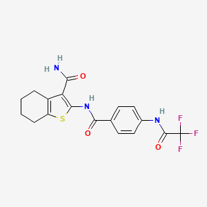 2-[({4-[(Trifluoroacetyl)amino]phenyl}carbonyl)amino]-4,5,6,7-tetrahydro-1-benzothiophene-3-carboxamide