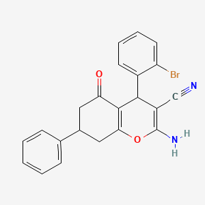 2-amino-4-(2-bromophenyl)-5-oxo-7-phenyl-5,6,7,8-tetrahydro-4H-chromene-3-carbonitrile