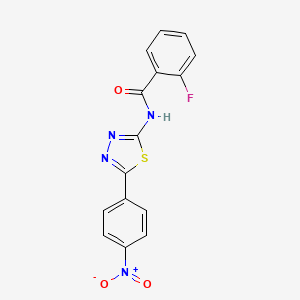 2-fluoro-N-[5-(4-nitrophenyl)-1,3,4-thiadiazol-2-yl]benzamide